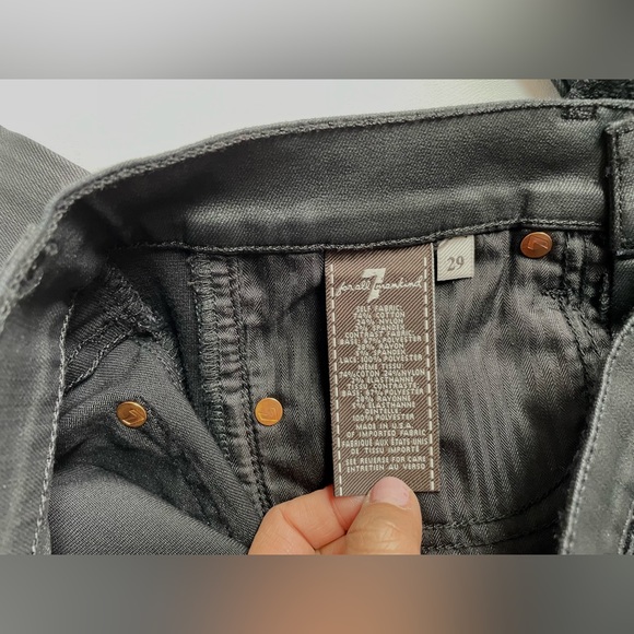 Women's 7 For All Mankind Lace and Coated In Black Jeans - Picture 10 of 10